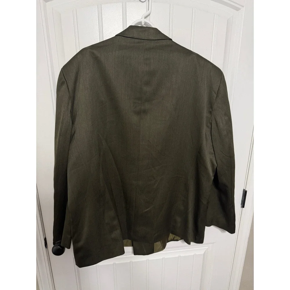 Florenzi Sport Coat Mens 54R Olive Green Double Breasted Peak Lapel EUC